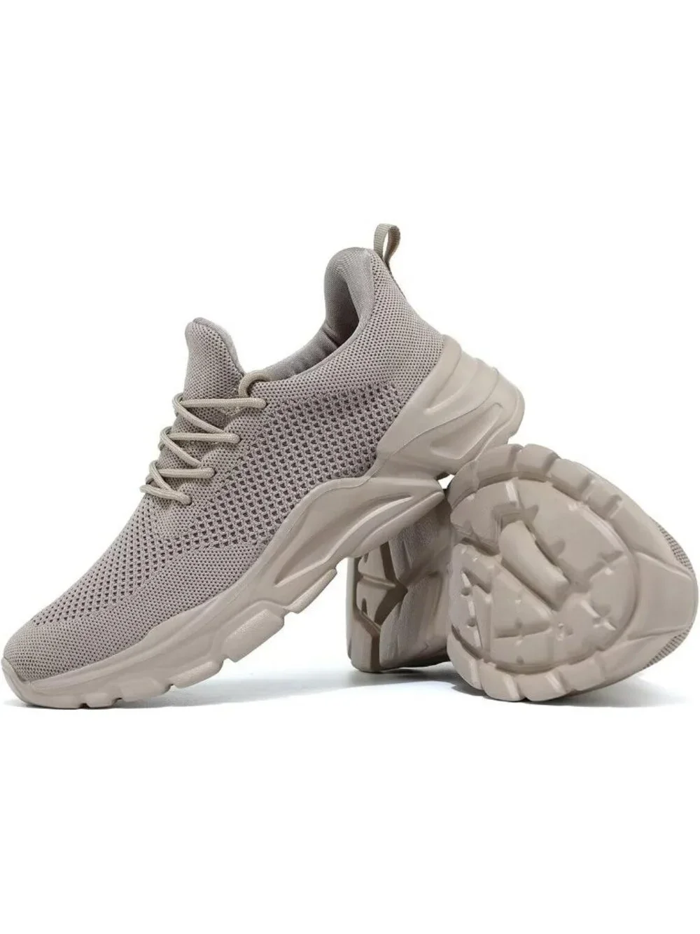 🆕Men's Khaki Slip on Walking Shoes Ultra Light Breathable Running Shoes